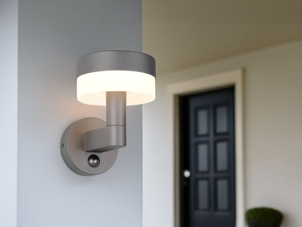 LED Außenwandleuchte MACKENZIE mit Bewegungsmelder in Anthrazit, Höhe 22cm