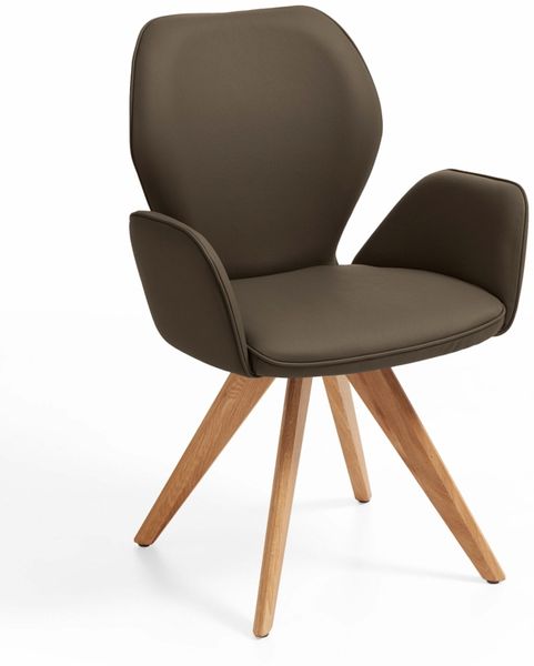 Niehoff Sitzmöbel 'Colorado Trend-Line' Armlehnenstuhl, Holz/Stoff, Napoli Oliv Grün, 92 x 60 x 62,5 cm