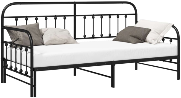 vidaXL Tagesbettrahmen Schwarz 90 x 200 cm Pulverbeschichteter Stahl 42002638
