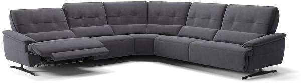 Sofanella Eckcouch PERLO Stoffbezug Sofalandschaft Funktionssofa in Dunkelgrau S: 270 x 270 Breite