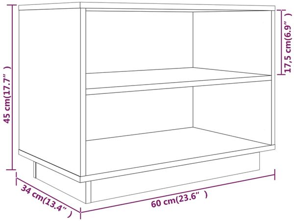 vidaXL Schuhschrank Honigbraun 60x34x45 cm Massivholz Kiefer 813548 Bild 8