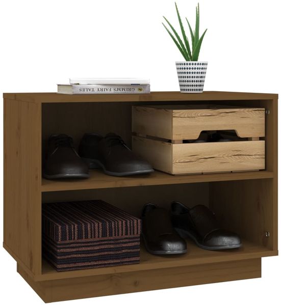 vidaXL Schuhschrank Honigbraun 60x34x45 cm Massivholz Kiefer 813548 Bild 4