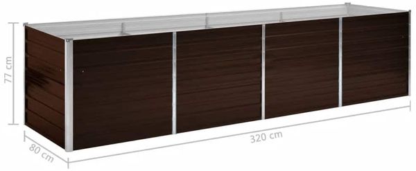vidaXL Garten-Hochbeet Braun 320 x 80 x 77 cm Verzinkter Stahl 45715 Bild 8