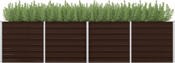 vidaXL Garten-Hochbeet Braun 320 x 80 x 77 cm Verzinkter Stahl 45715