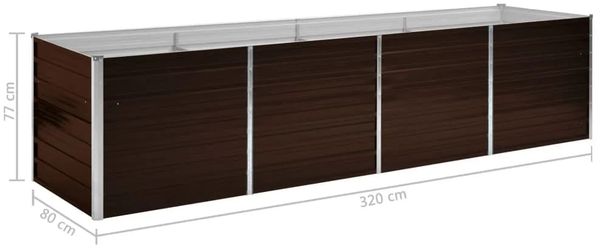 vidaXL Garten-Hochbeet Braun 320 x 80 x 77 cm Verzinkter Stahl 45715 Bild 7