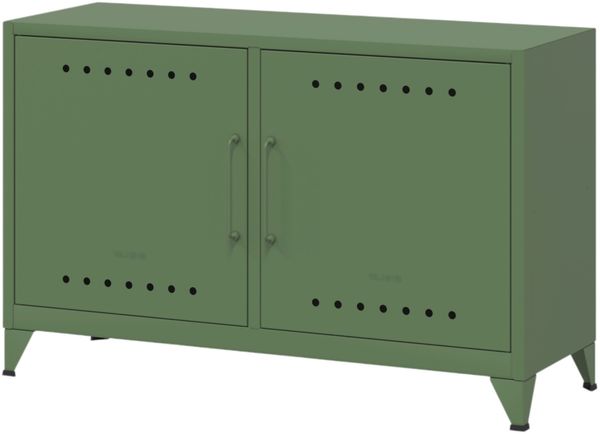 Bisley Fern Cabby Sideboard aus Metall | Metallschrank im Retro-Instustrial Design in olivgrün, FERCA623