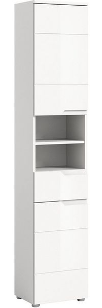 welltime Hochschrank CAPRI, Höhe 193 cm, 2 Türen mit Soft-Close-Funktion, 1 Schubkasten Mehrzweckschrank, Universalschrank, Badschrank, Badhochschrank
