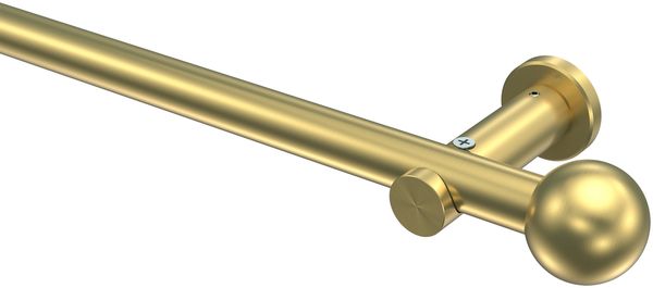 Gardinenstangen-Set Platon Luino 120 cm, 1-läufig (ohne Ringe), 20 mm Ø Messing-Optik