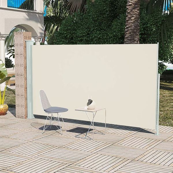vidaXL Seitenmarkise 160x300 cm Cremeweiß 40810