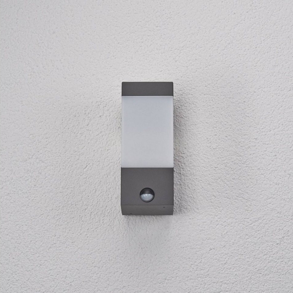Lucande Außen-Wandleuchte Kiran, Metall, Schwarz IP44mit Bewegungsmelder, 1 x 40 W Bild 3