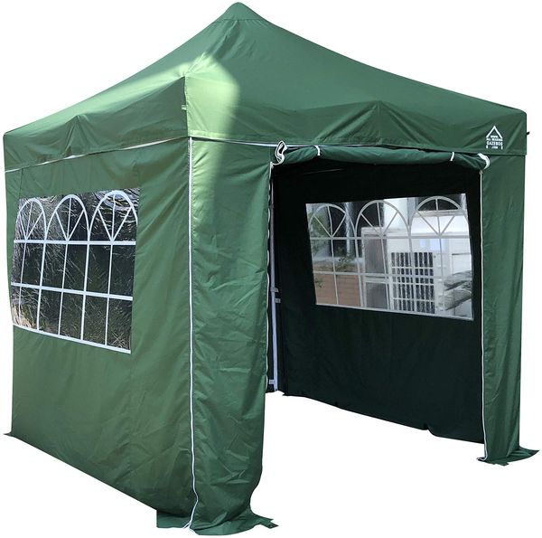All Seasons Gazebos 2.5x2.5 m vollständig wasserdichtes Faltpavillon mit 4 hochwertigen Seitenteilen - Grün