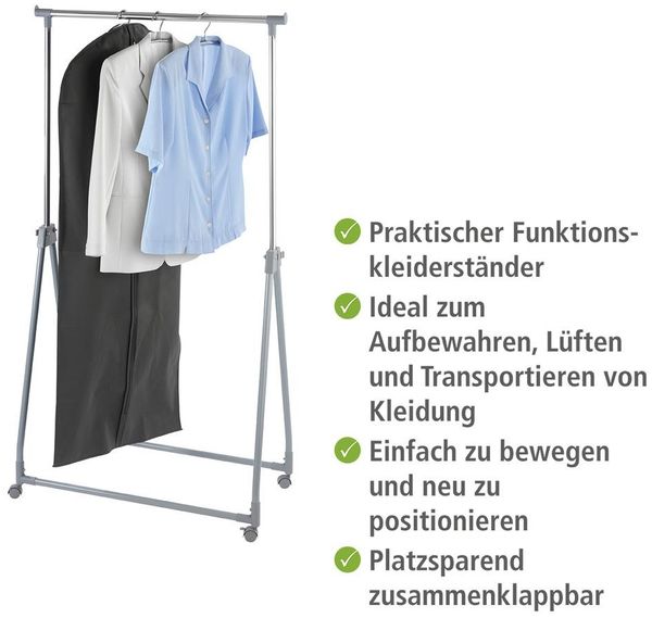 WENKO Kleiderständer klappbar höhenverstellbar auf 4 Rollen Bild 4