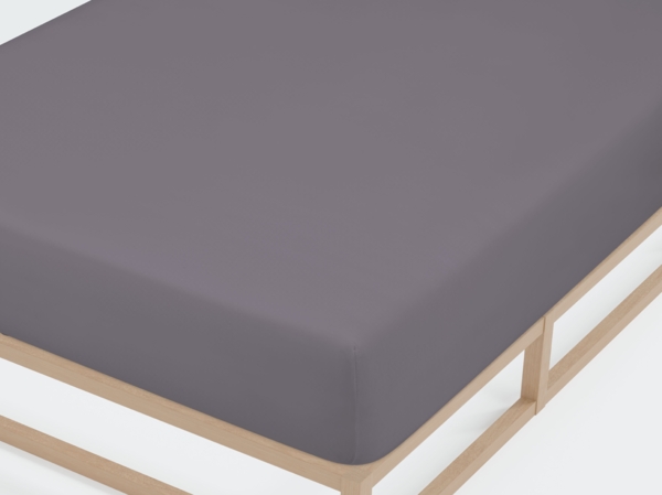 Biberna Jersey-Spannbetttuch, 100 % Baumwolle, Silber / Grau, 1x 90x190 cm - 100x200 cm