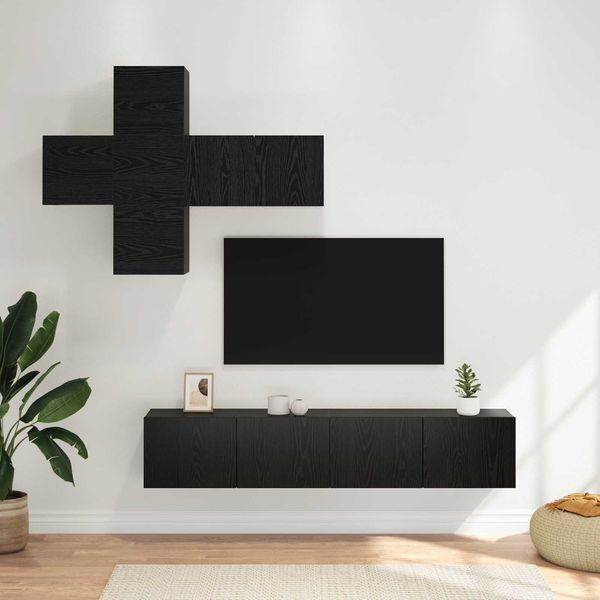 vidaXL TV-Schrankset Wandmontiert 3 pcs Holzwerkstoff 3438611