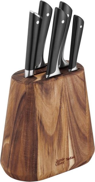 Tefal K267S656 Jamie Oliver 7-tlg Messerblock (Koch-, Santoku-, Brot-, Fleisch-, Universal-, Schälmesser, Block)