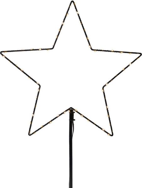 IC Winterworld LED Stern Weihnachtsdeko, Metallstecker Stern, Höhe inkl. Erdspieß 74/80/83 cm, LED fest integriert, Warmweiß, LED Dekolicht für den Innen- und geschützen Außenbereich