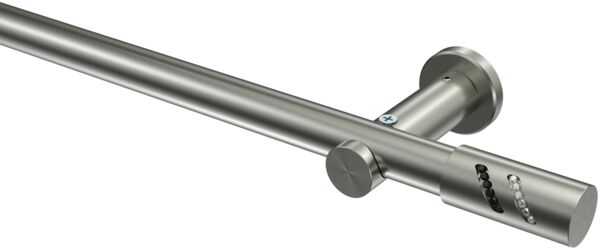 Gardinenstangen-Set Platon Zoena 480 cm (geteilt in 3 x 160 cm), 1-läufig (ohne Ringe), 20 mm Ø Edelstahl-Optik