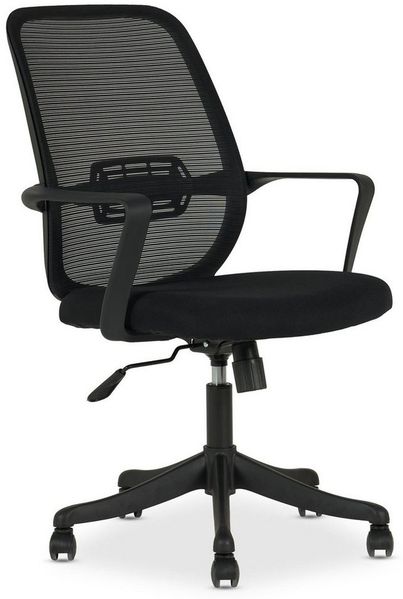 IDIMEX Drehstuhl MOLLIS, Ergonomischer Bürodrehstuhl mit Armlehnen & Mesh Bezug schwarz