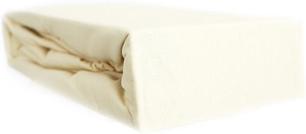 Jersey Spannbettlaken 100% Baumwolle 200-200x220 cm + 40 cm Rundumgummizug Beige