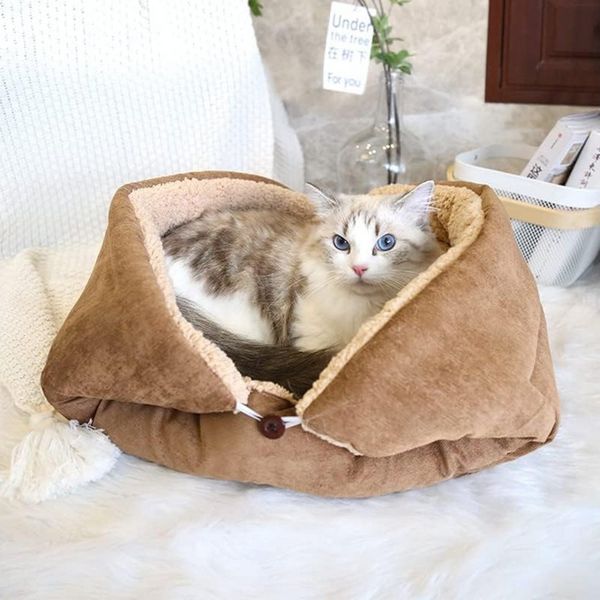 Ledander Tierbett Katzenbett Matte, 3 in 1 Katzenkissen,Waschbar Katzenbett Flauschig, für Katze und Hunde