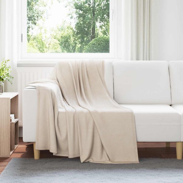 vidaXL Überwurfdecke Beige 170 x 130 cm Fleece 42017005