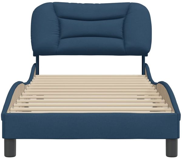 vidaXL Bettgestell ohne Matratze "Hvar" Blau 90x200 cm Stoff 3207750 Bild 4
