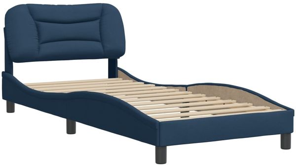 vidaXL Bettgestell ohne Matratze "Hvar" Blau 90x200 cm Stoff 3207750 Bild 3