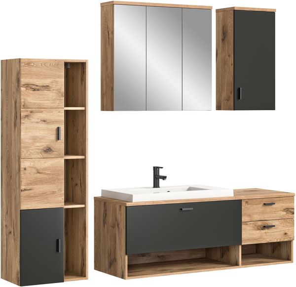 Badezimmerset Grado I - Nox Oak / Grau Matt