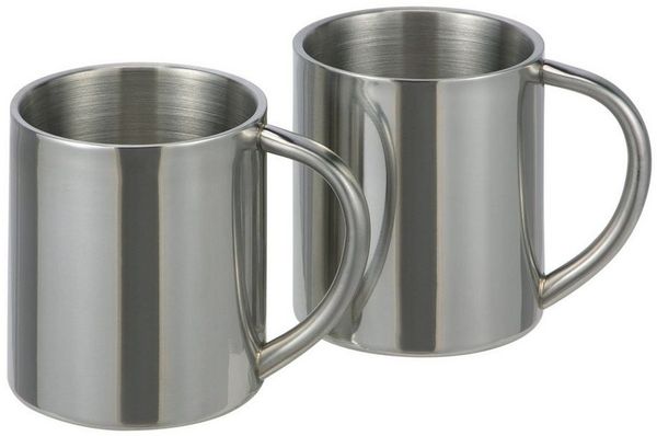 HAC24 Becher Trinkbecher Isolierbecher Kaffee Thermo Tasse Edelstahlbecher, 2-tlg, Edelstahl, 200ml, Doppelwandig