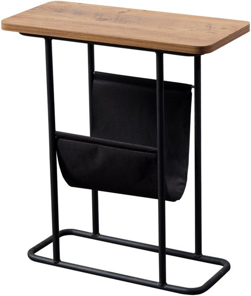 Beistelltisch Bov 64 x 55 x 24 cm Schwarz / Walnuss-Optik [en. casa] Bild 3