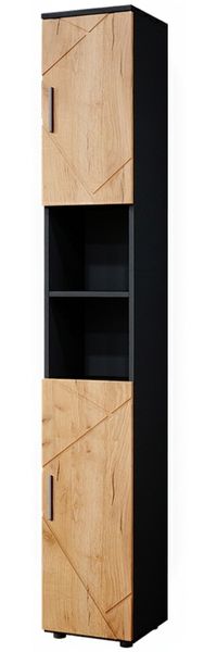 Vicco 'Irma' Badschrank mit 2 Türen und 6 Fächer, Holz, 192 x 30 x 30 cm, Braun