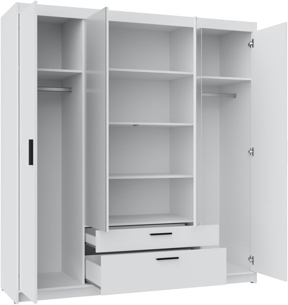 AX LIVING Kleiderschrank mit Spiegel Storicos Eiche Lefkas 4T 176,3cm Bild 4