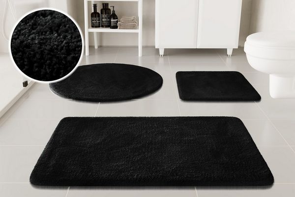 OTTO home Badematte Neele, Höhe 20 mm, rutschhemmend beschichtet, schnell trocknend, Polyester, rund, Badteppich, getuftet, modern, Uni, antirutsch, flauschig, Hochflor