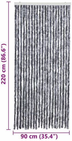 vidaXL Insektenschutz-Vorhang Silbern 90x220 cm Chenille 284286 Bild 7