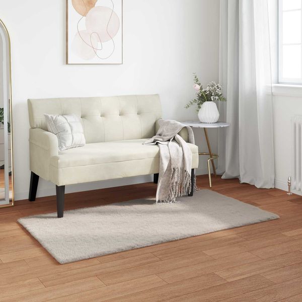 vidaXL Rutschfester Teppich aus Kunstkaninchenfell OLITE Beige 42021631