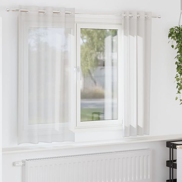 vidaXL Voile Vorhänge mit Ösen 2 Stk. Weiß 4102150