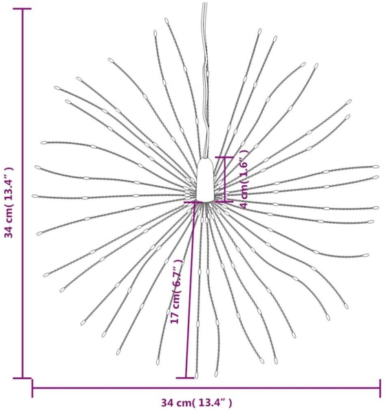 vidaXL Weihnachtsbeleuchtung Feuerwerk 140 LEDs Kaltweiß 17 cm 356221 Bild 9