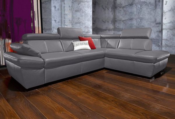 exxpo - sofa fashion Ecksofa Salerno, Funktionssofa, hoher Sitzkomfort, Breite 268cm, L-Form, inkl. Kopf- und Armteilverstellung, wahlweise mit Bettfunktion