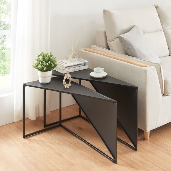 Satztisch Kungsör 2er Set Metall Schwarz [en. casa]