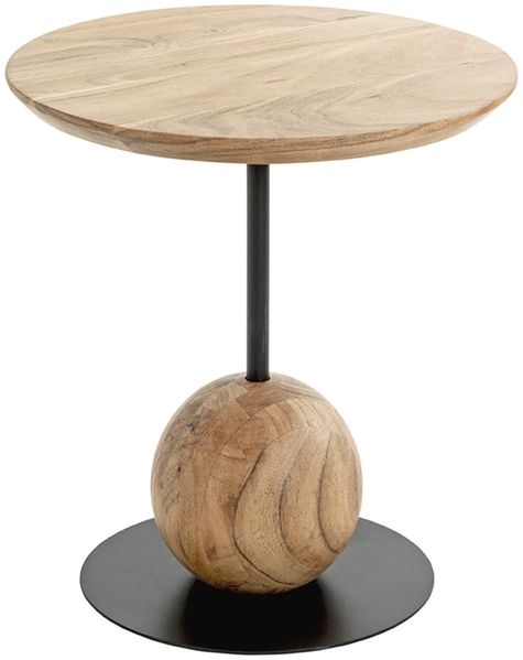 Beistelltisch >54971< in akazie, schwarz - 45x40 (HxD)