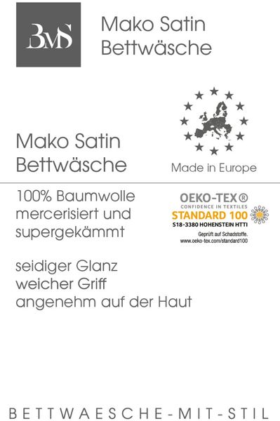 Mako Satin Bettlaken ohne Gummizug grau 160x260cm Bild 4