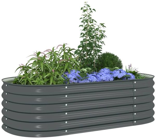 vidaXL Garten-Hochbeet 160x80x44 cm Verzinkter Stahl Grau 45529 Bild 3