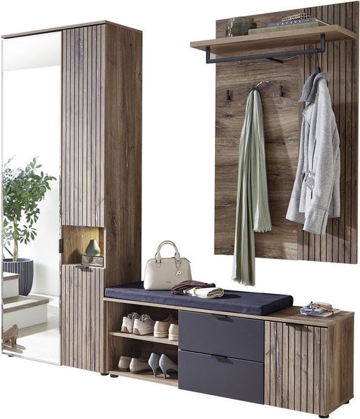 Innostyle Garderoben-Set LINEA Garderoben Set,besteht aus 3 Typen, 216x204x38cm (B/H/T), (3-St)
