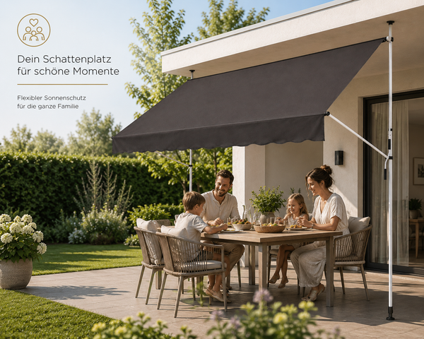 Strattore Balkonmarkise / Klemmmarkise Sonnenschutz Anthrazit 350x120 cm