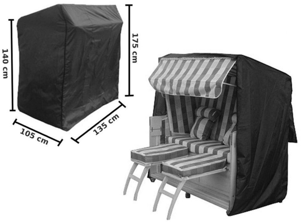 Melko Gartenmöbel-Schutzhülle Schutzplane 135x105x175 cm Schutzhülle Gartenmöbel Abdeckplane (Stück, 1-St, Stück), mit Kordelverschluss