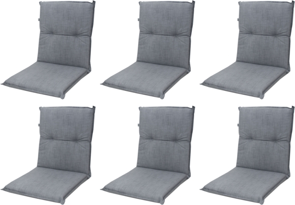 Doppler 6x 6994 Niederlehner Gartenstuhl Auflage 8cm niedrig grau