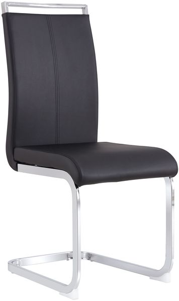 Freischwinger 4er-Set mit Kunstlederbezug & Metallgestell, Schwarz, Sitzfläche 42x43 cm Bild 8