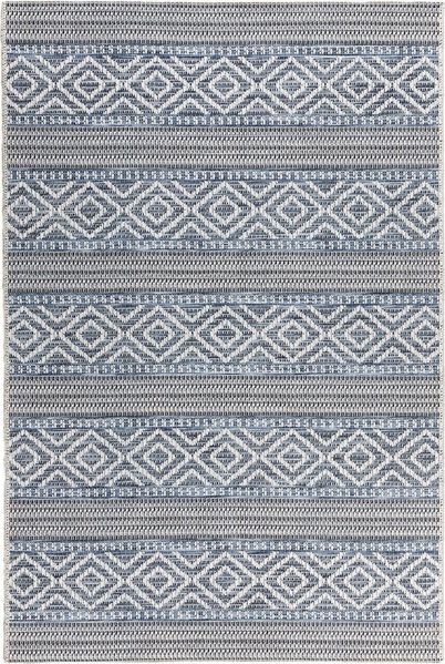 In- und Outdoor Teppich Norrland - Streifen, Farbe: Streifen Beige Blau, Größe: 80x150 cm