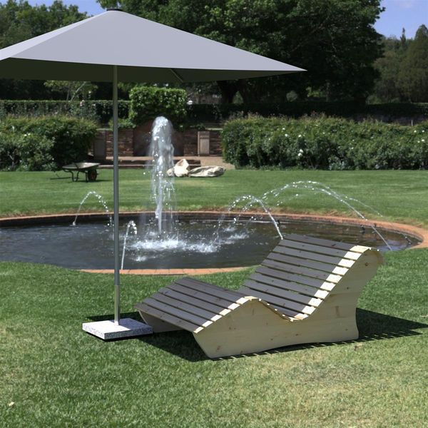 Relaxliege "Sigi" Gartenliege Massivholz Thermoholz gerade 80cm