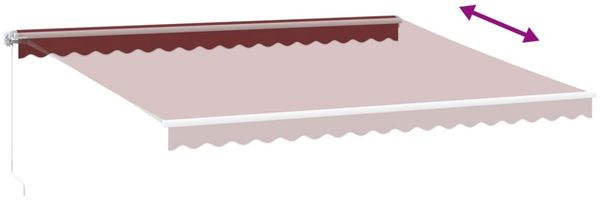 vidaXL Markise Manuell mit LED Weinrot 450x350 cm 3214987 Bild 6